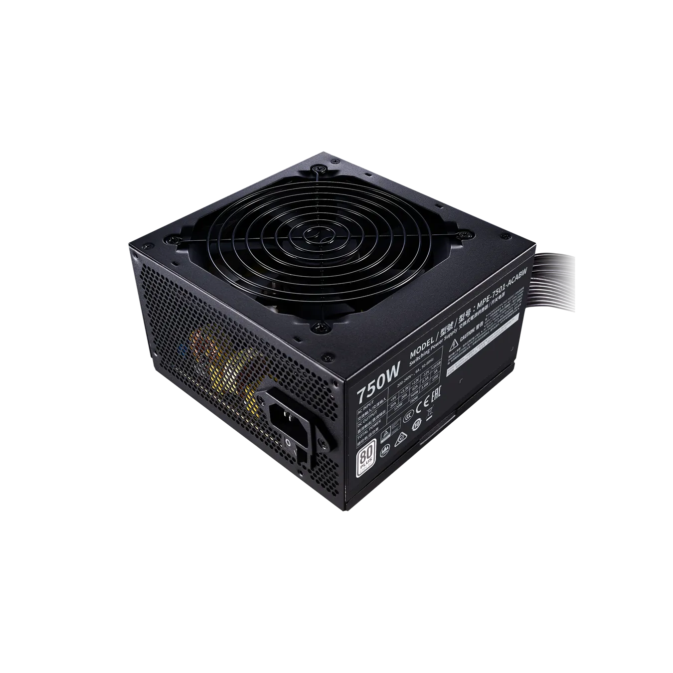 Блок питания CoolerMaster  750W, MWE 750 WHITE V2, Non Modular, КПД 80%, Черный, MPE-7501-ACABW-EU — фото 8