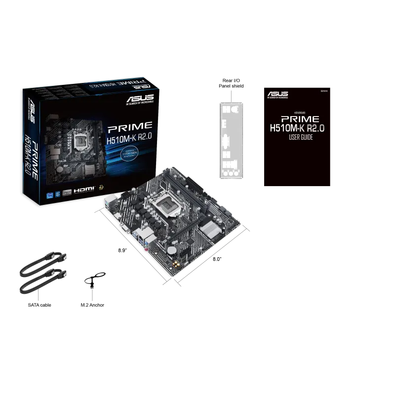 Материнская плата ASUS PRIME H510M-K R2.0 LGA1200 2xDDR4 4xSATA3 1xM.2 D-Sub HDMI mATX — фото 6