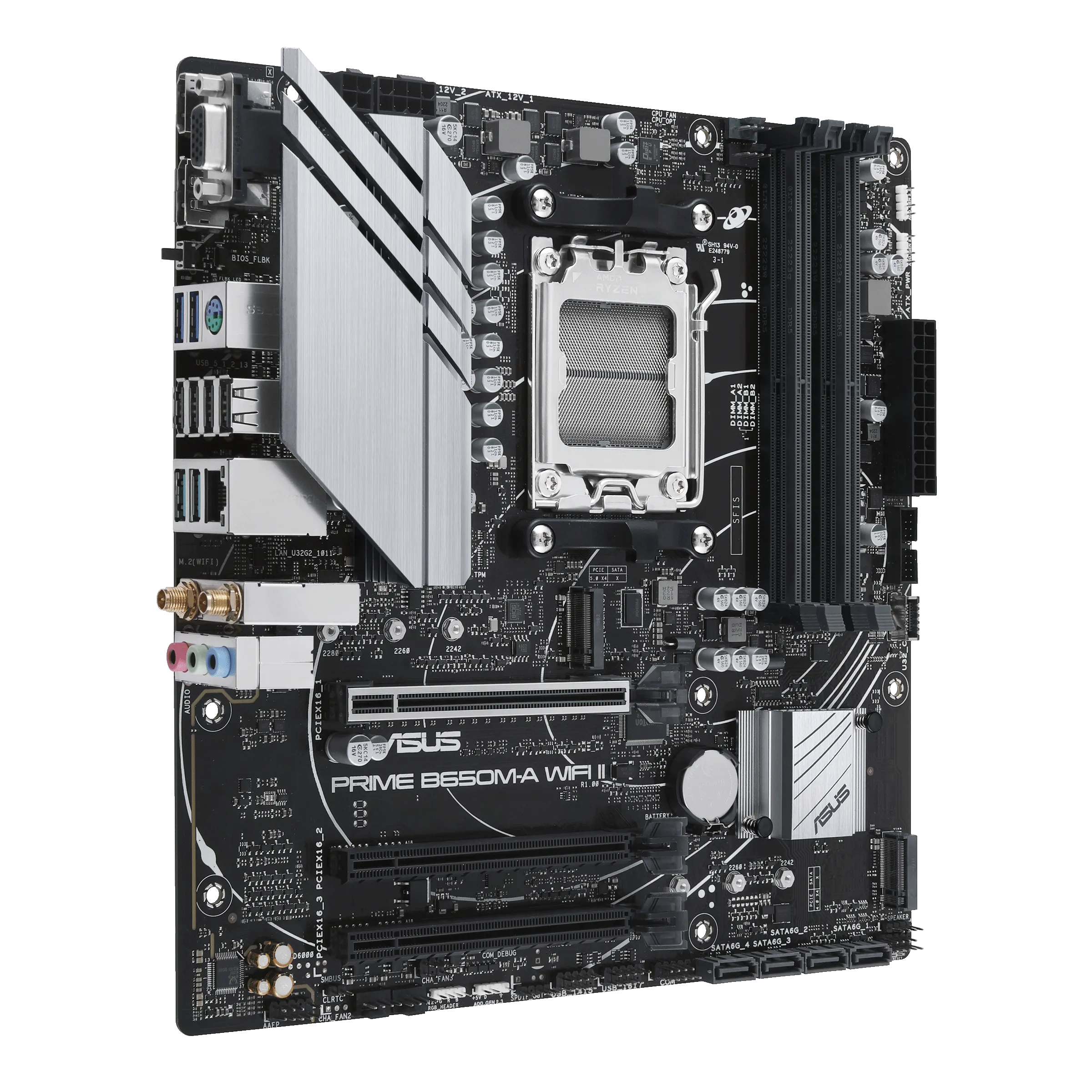 Материнская плата ASUS PRIME B650M-A WIFI II AM5 4xDDR5 4xSATA3 RAID 2xM.2 VGA HDMI DP mATX — фото 7