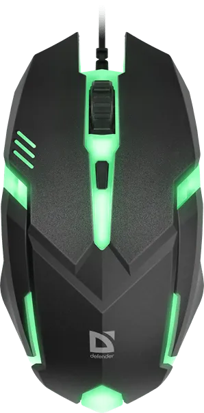 Мышь проводная Defender Cyber MB-560L 7цветов,3кнопки,1200dpi,черный, НОВИНКА! — фото 1