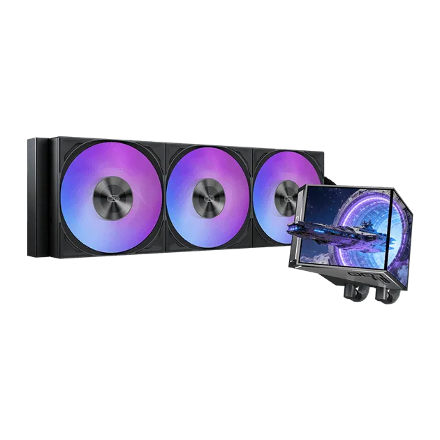Водяное охлаждение для CPU PCCooler DX360 ARGB Display BK TDP 320W 1200/1700/1851/AM4/AM5 Черный — фото 2