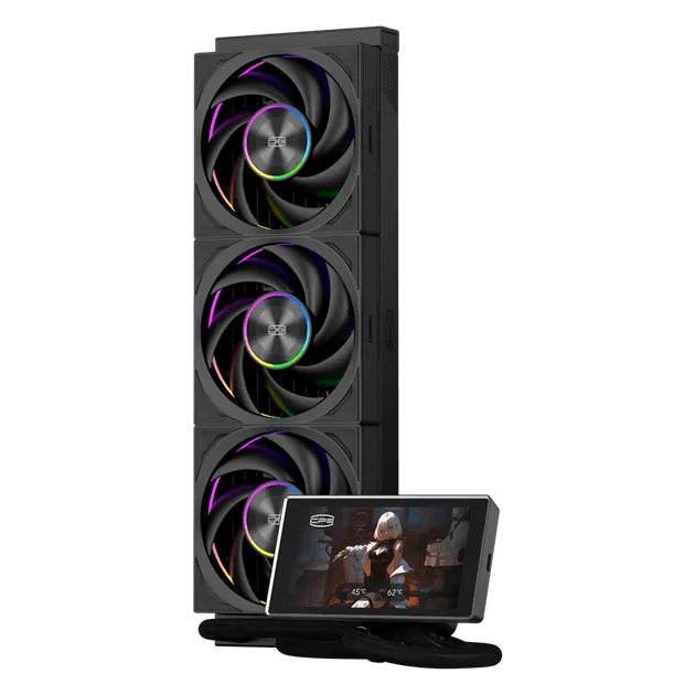 Водяное охлаждение для CPU PCCooler DT360 Max ARGB Display BK TDP 350W 1200/1700/1851/AM4/AM5 Черный