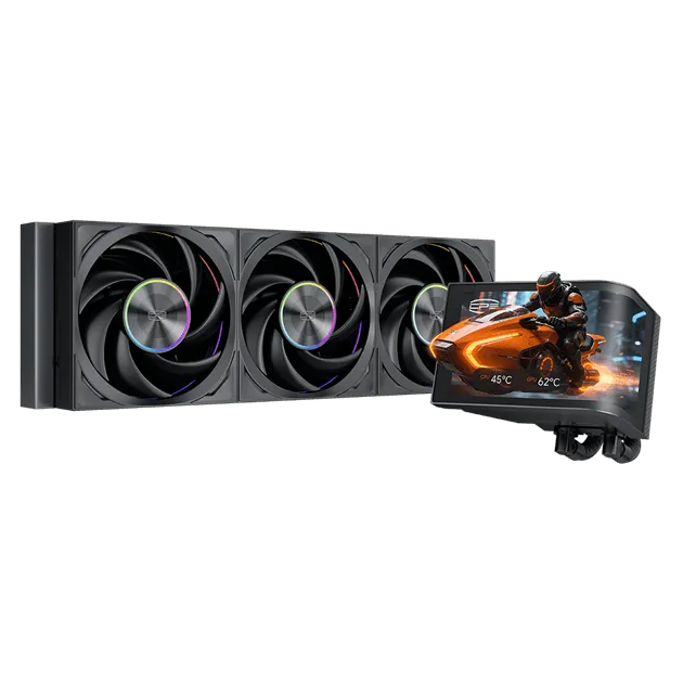 Водяное охлаждение для CPU PCCooler DV360 ARGB Display BK TDP 300W 1200/1700/1851/AM4/AM5 Черный — фото 2