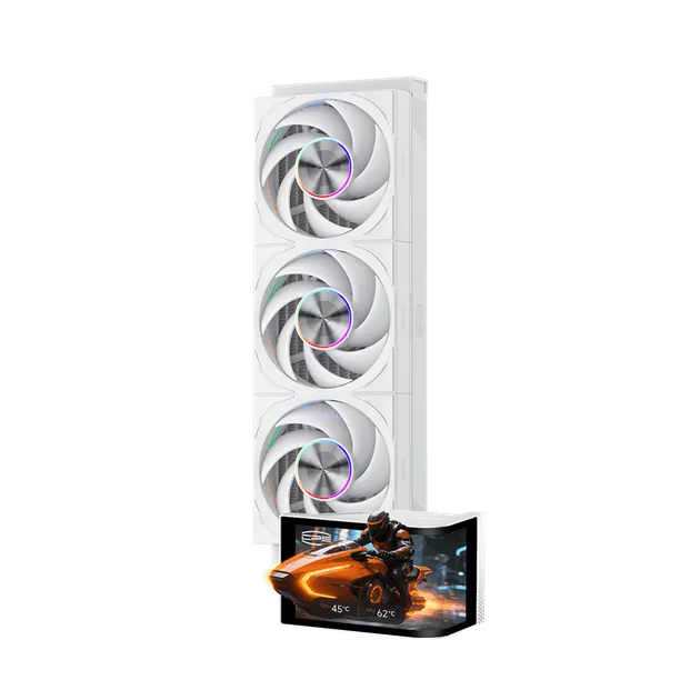 Водяное охлаждение для CPU PCCooler DV360 ARGB Display WH TDP 300W 115X/1200/1700/1851/AM4/AM5 Белый