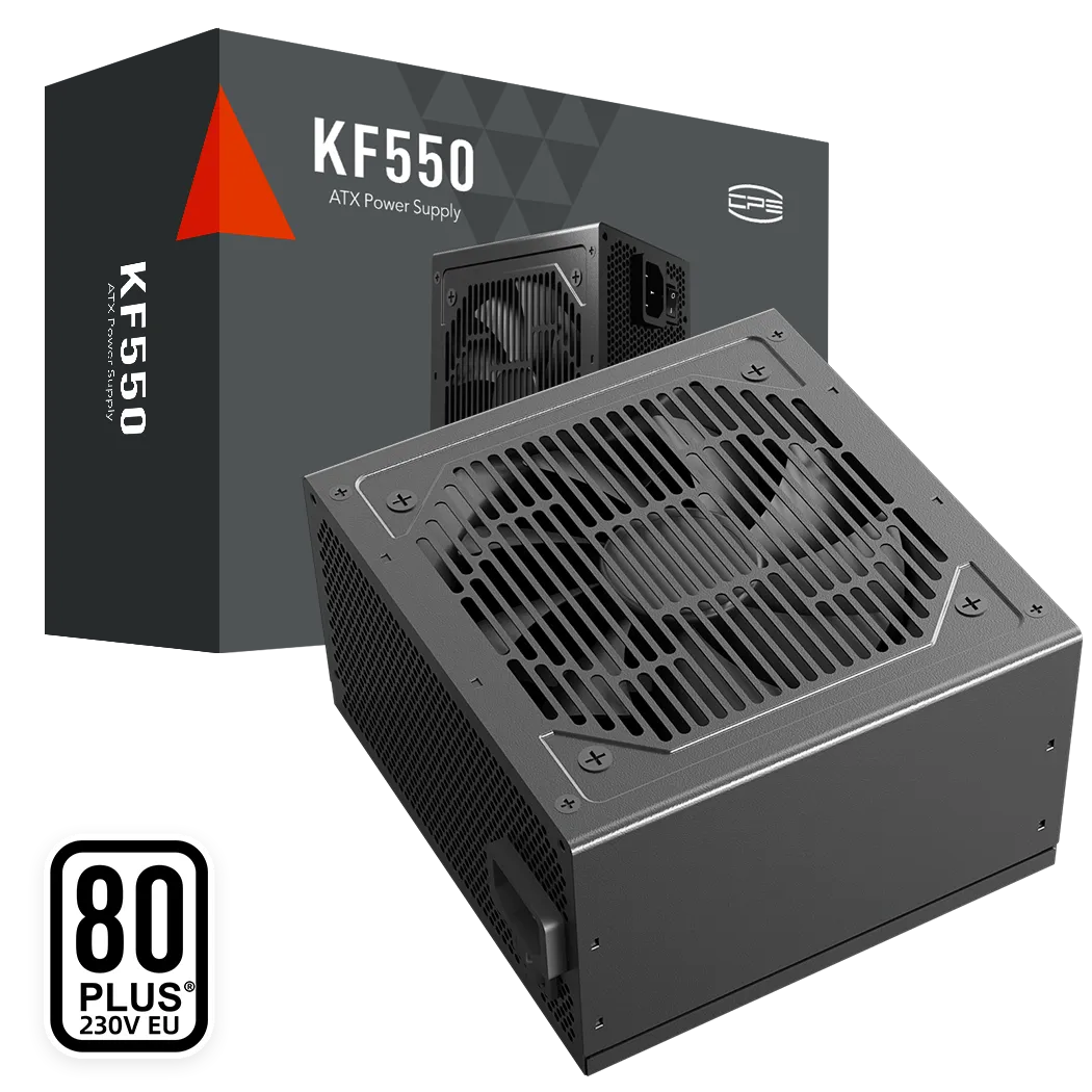 Блок питания PCCooler 550W, KF550, Non Modular, 80+ WHITE, КПД ≥85%, Fan 120mm, Черный, P3-F550-W1H