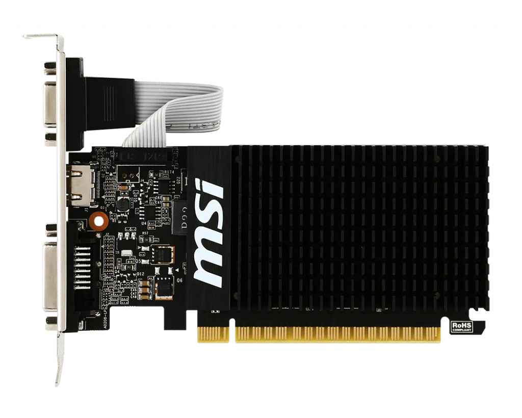 Видеокарта MSI GeForce GT 710, 2GB DDR3 64-bit 1xVGA 1xDVI 1xHDMI GT 710 2GD3H LP — фото 2