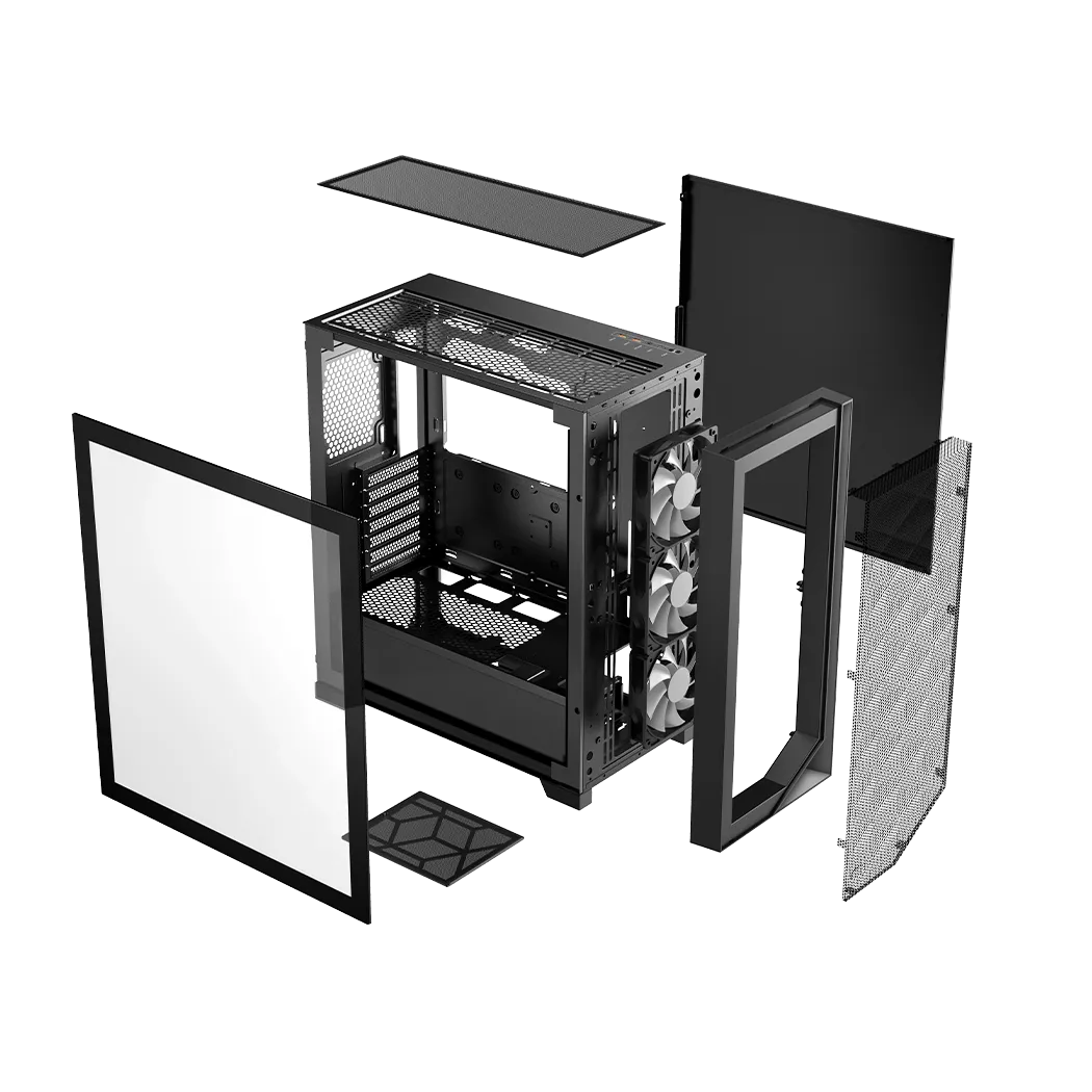 Корпус PCCooler C3D510 BK ARGB EATX/ATX/mATX/ITX USB3.0, 2xUSB2.0 Black — фото 4