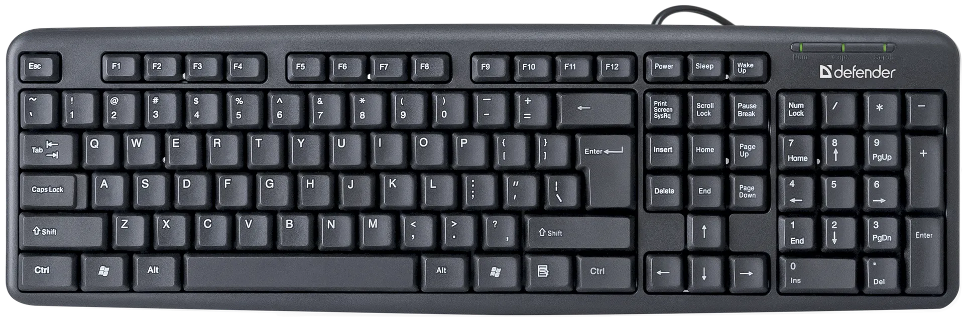 Клавиатура Defender Element HB-520 B (Черный), USB, ENG/RUS/KAZ,стандарт