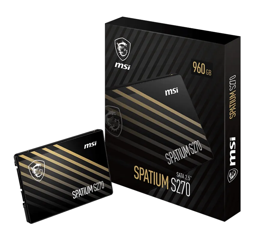 Твердотельный накопитель  960Gb SSD MSI SPATIUM S270 SATA III 2.5" R500Mb/s W450MB/s SPATIUM S270 — фото 5