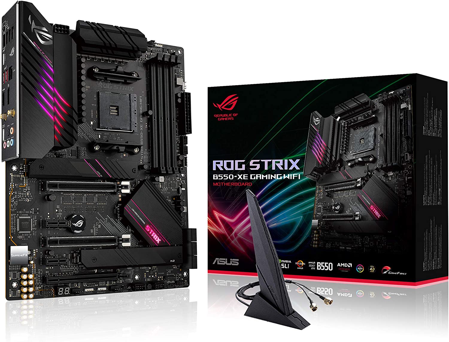 Материнская плата ASUS ROG STRIX B550-XE GAMING WIFI AM4 4xDDR4 6xSATA3 Raid 2xM.2 HDMI DP ATX