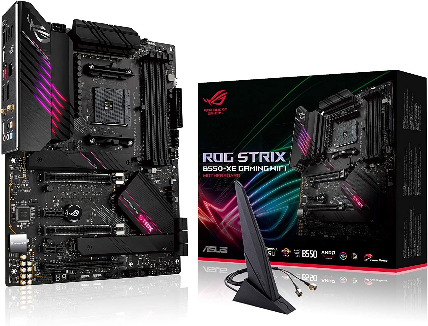 Материнская плата ASUS ROG STRIX B550-XE GAMING WIFI AM4 4xDDR4 6xSATA3 Raid 2xM.2 HDMI DP ATX