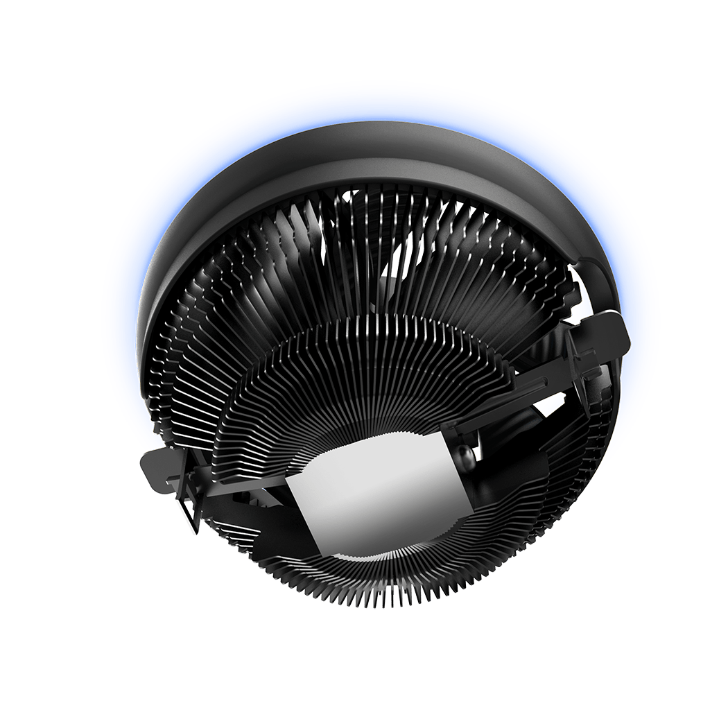 Вентилятор для процессора PCCooler E126M B Blue Led TDP 100W 4-pin 1700/1200/115x/AM5/AM4/AM3 Черный