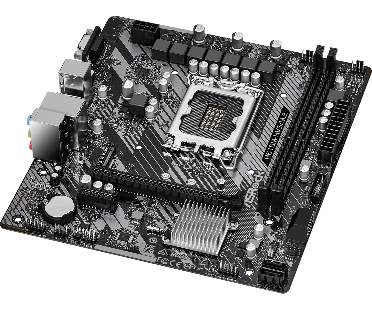 Материнская плата ASRock H610M-HVS/M.2 R2.0 LGA1700 2xDDR4 4xSATA M.2 D-Sub HDMI mATX — фото 3